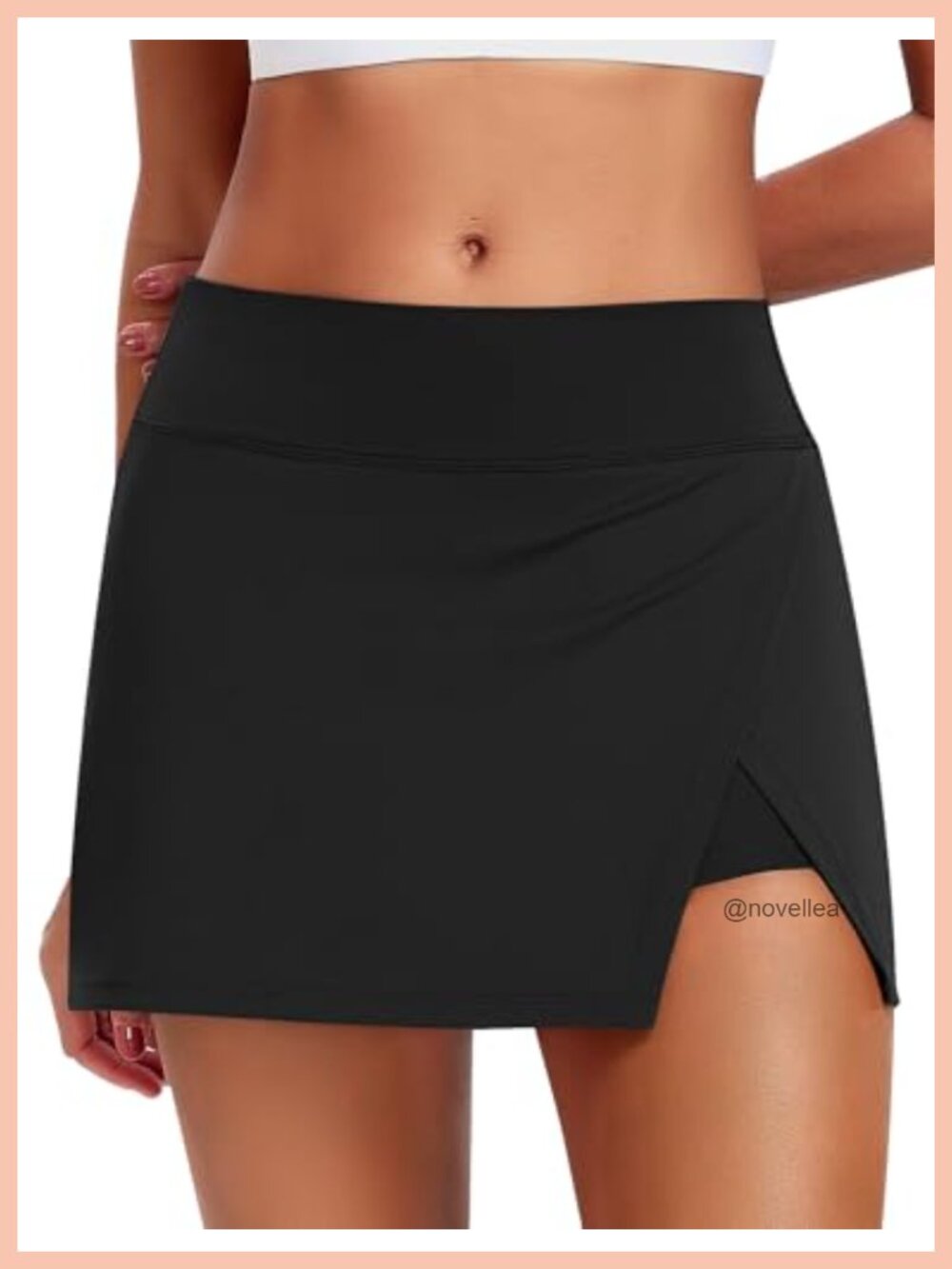 Women's Tennis Skirt Mini Split Hem Golf Skort Built-in Shorts Pockets